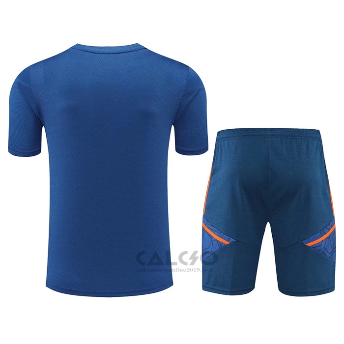 Tuta da Track Manchester United Manica Corta 2022-2023 Blu - Pantaloncini